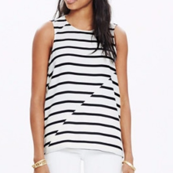 Madewell Tops - Madewell Black & White Striped Blouse, Size Large